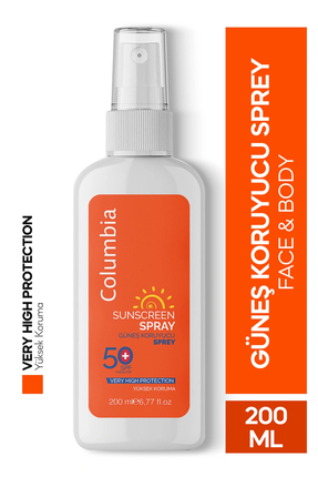 Columbia Yüksek Koruma Spf 50 Yüz Ve Vücut Güneş Koruyucu Sprey 200 ml
