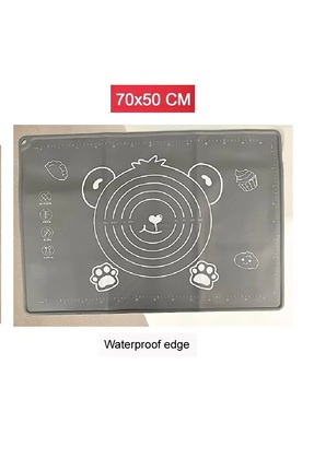 ZUZU MADE Battal Boy XXL Profesyonel Gri Renk Silikon Hamur Açma Matı 50x70 C...