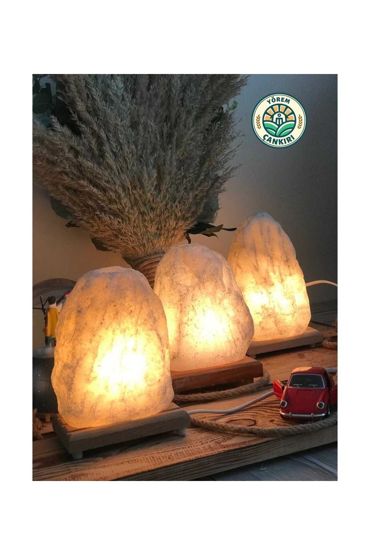 Real Çankırı Natural Rock Salt Salt Lamp 2-3 Kilograms Weight