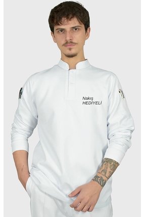 Üniformanya İsim Hediyeli Pratik Beyaz Şef Aşçı Ceketi Aşçı Kıyafetleri