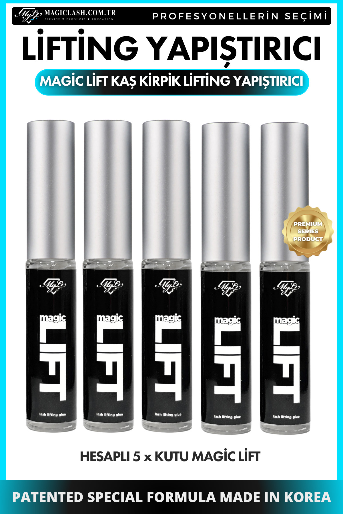 5 Kutu Premium Güçlü Kaş & Kirpik Lifting Laminasyon Yapıştırıcı Magic Lift Made İn Korea — نارنجی 5adetlift
