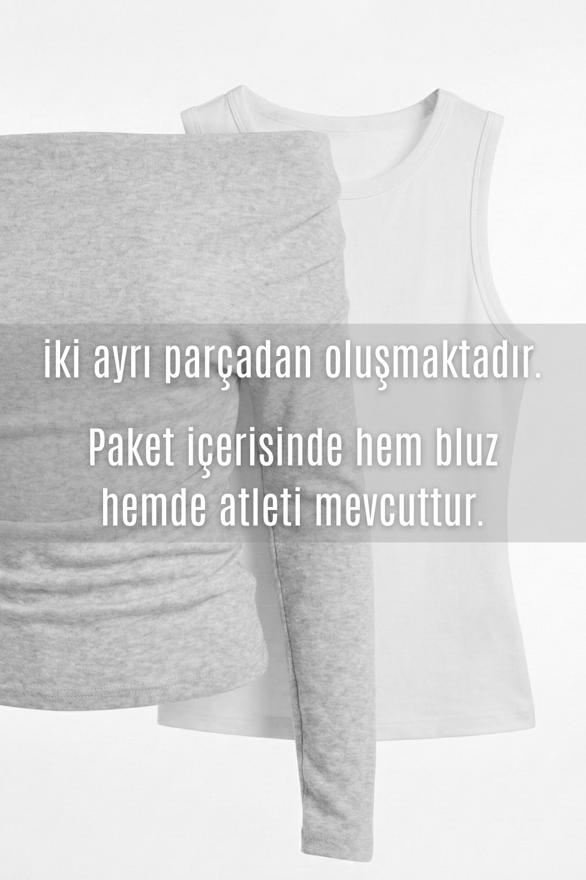 VODENS  Slim Fit Dar Kesim Tek Omuzlu Çift Katmanlı Ribana Pamuk Uzun Kollu Tişört - Görsel 4