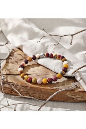 DOĞA KUTUSU AKREP, TERAZİ VE OĞLAK Doğal Taş Bileklik (6mm) Mokait Jasper