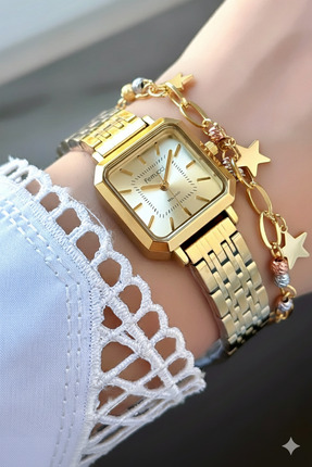 Ferrucci Milano Kare Kadran Gold Metal Kordon Kadın Kol Saati - 2 Yıl Garanti...