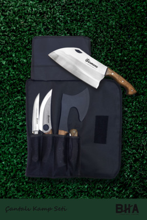 Sürmene Bıçakçı Hacı Ahmet 5 Parça Kamp Bıçağı Viking Almazan Sunum Takım Kam...