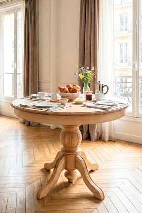 Woodenbend Roma Ahşap Natural Açılır Masa 100x100