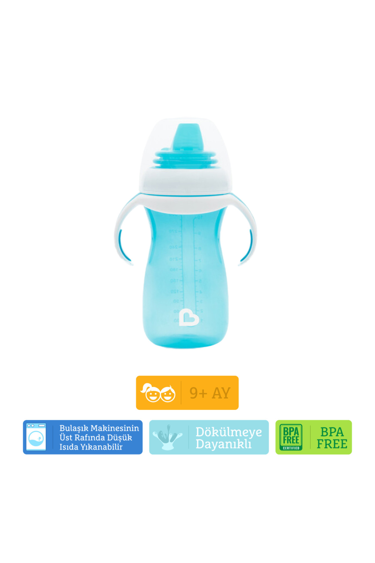 Munchkin Duyarlı Geçiş Bardağı | 9 Ay+ Bebekler İçin | 296 ml Sızdırmaz & Kolay Tutulan Tasarım|Mavi fotoğrafı 5 (önizleme)