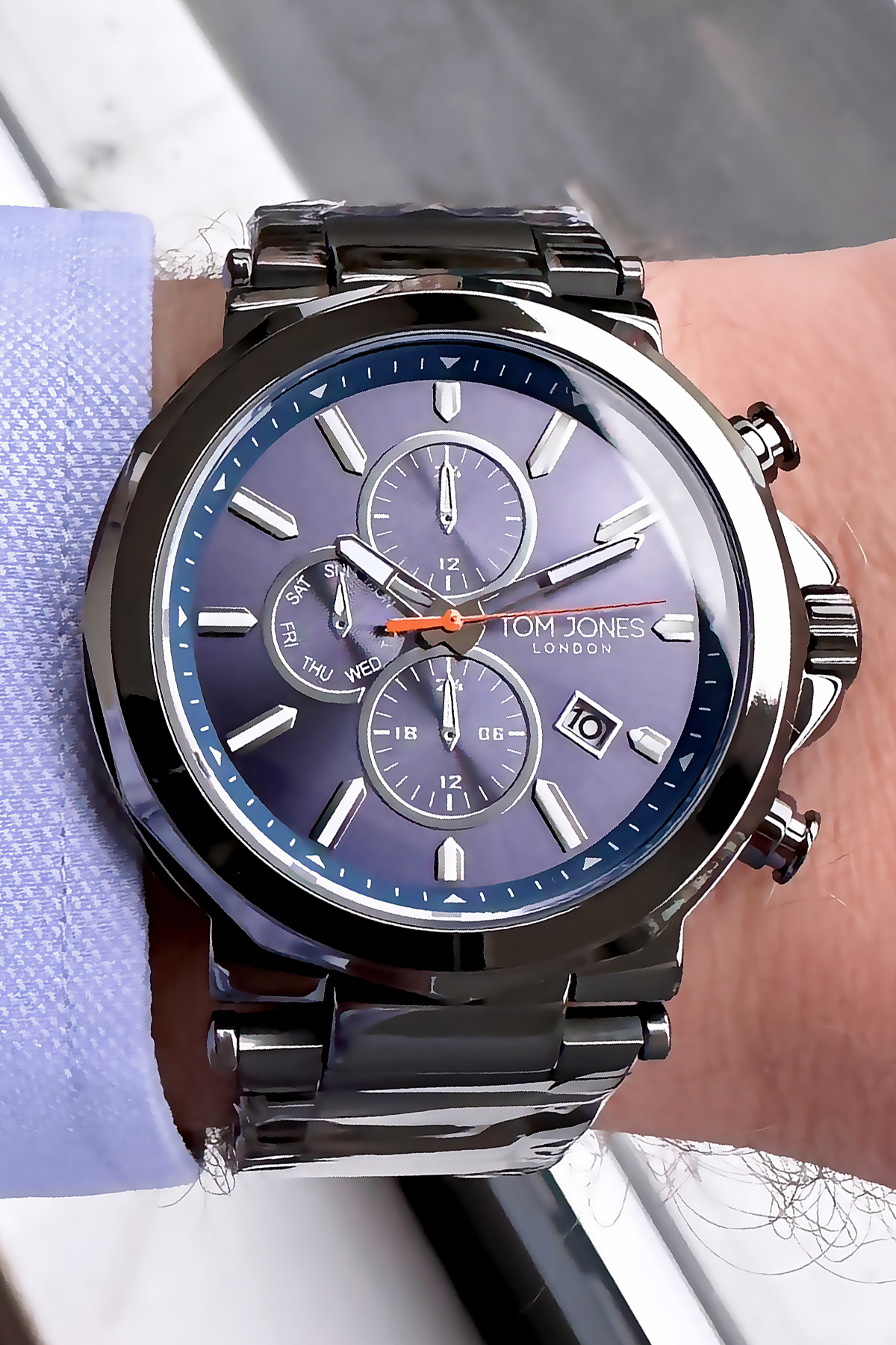 ساعت مچی مردانه اصل مدل Tje2058C1، ضدآب ۳ اتمسفر، بند فولادی، رنگ دودی