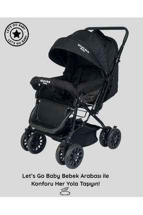 LETS GO BABY Berre Ergonomik Katlanabilir Konforlu Bebek Arabası Siyah Bebek ...