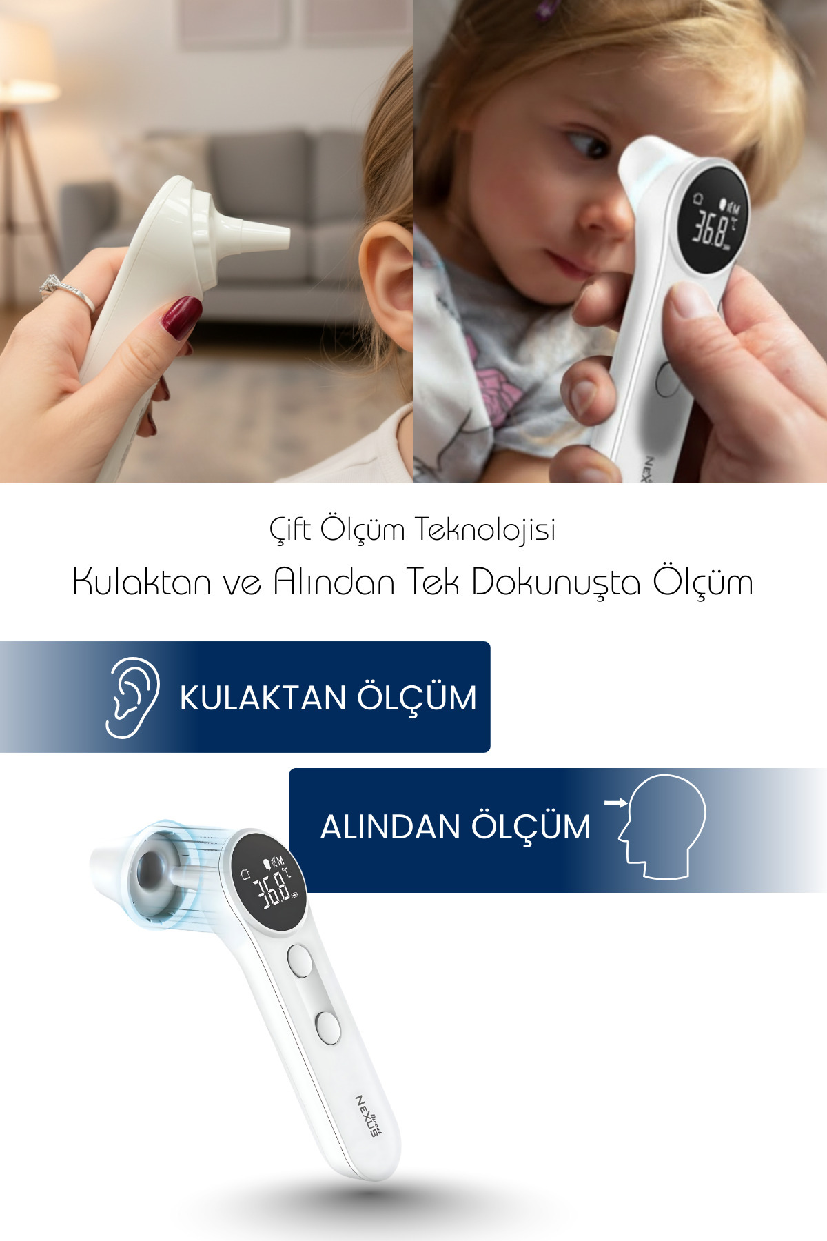 Direct NEXUS Dual Kulaktan & Alından Ateş Ölçer fotoğrafı 4 (önizleme)