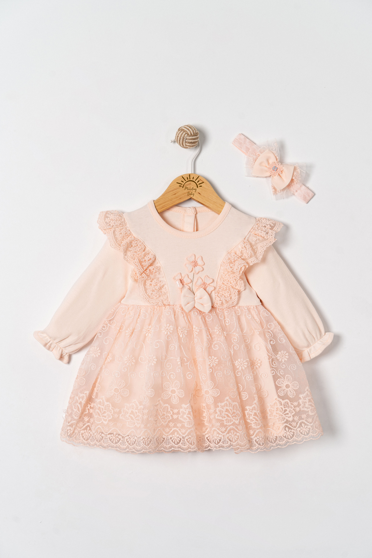 Miniday Baby Kız Bebek Mevlütlük Elbise Bandanalı Dantelli Yeni doğan Hastane çıkışı Gelinlik Abiye Mevlitlik 66 fotoğrafı 2 (önizleme)