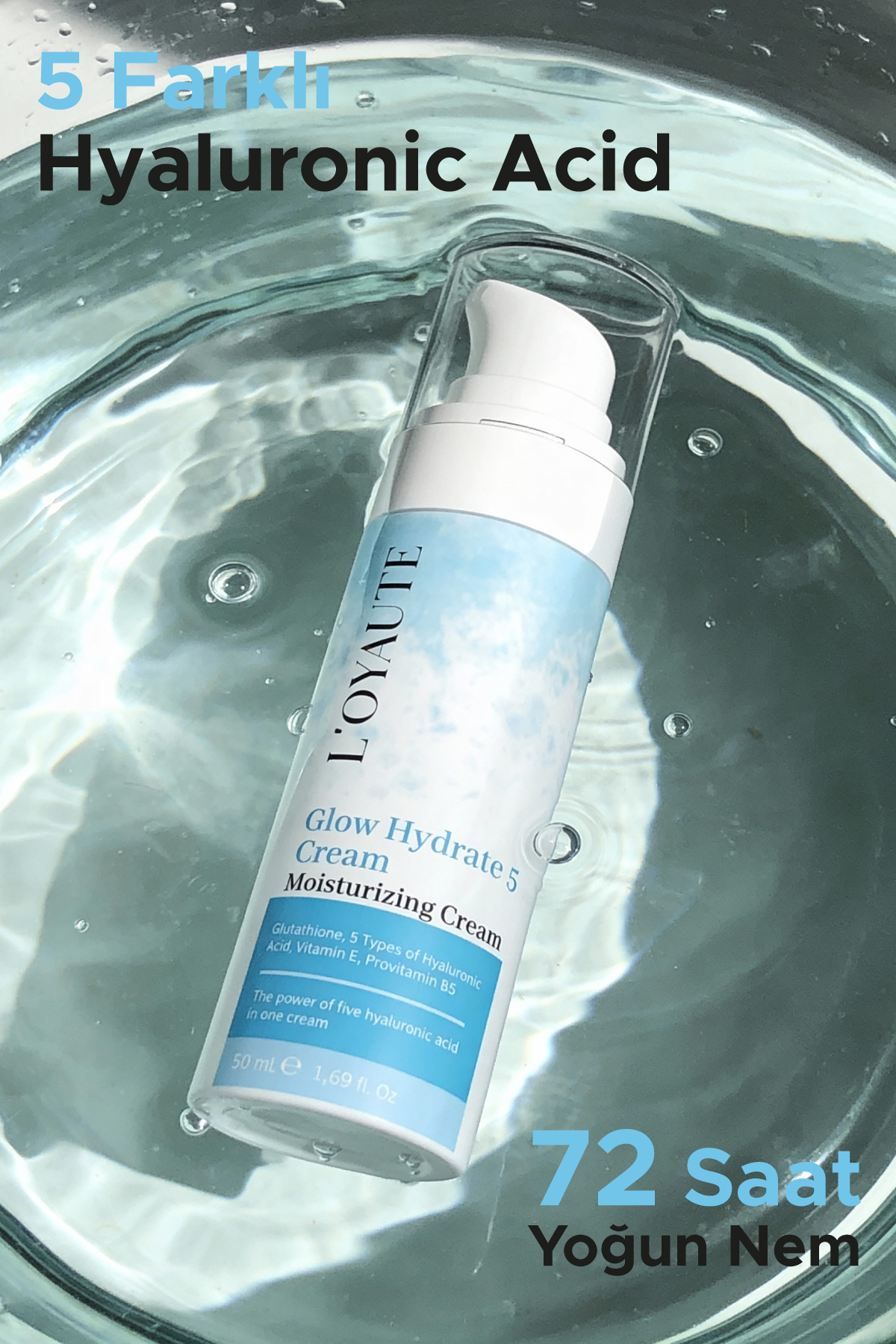 5 farklı Hyaluronik Asit İçeren Nemlendirici Krem Glow Hydrate 5 Moisturizing Cream 50 ml — GHC2501 — تصویر 3 از 8