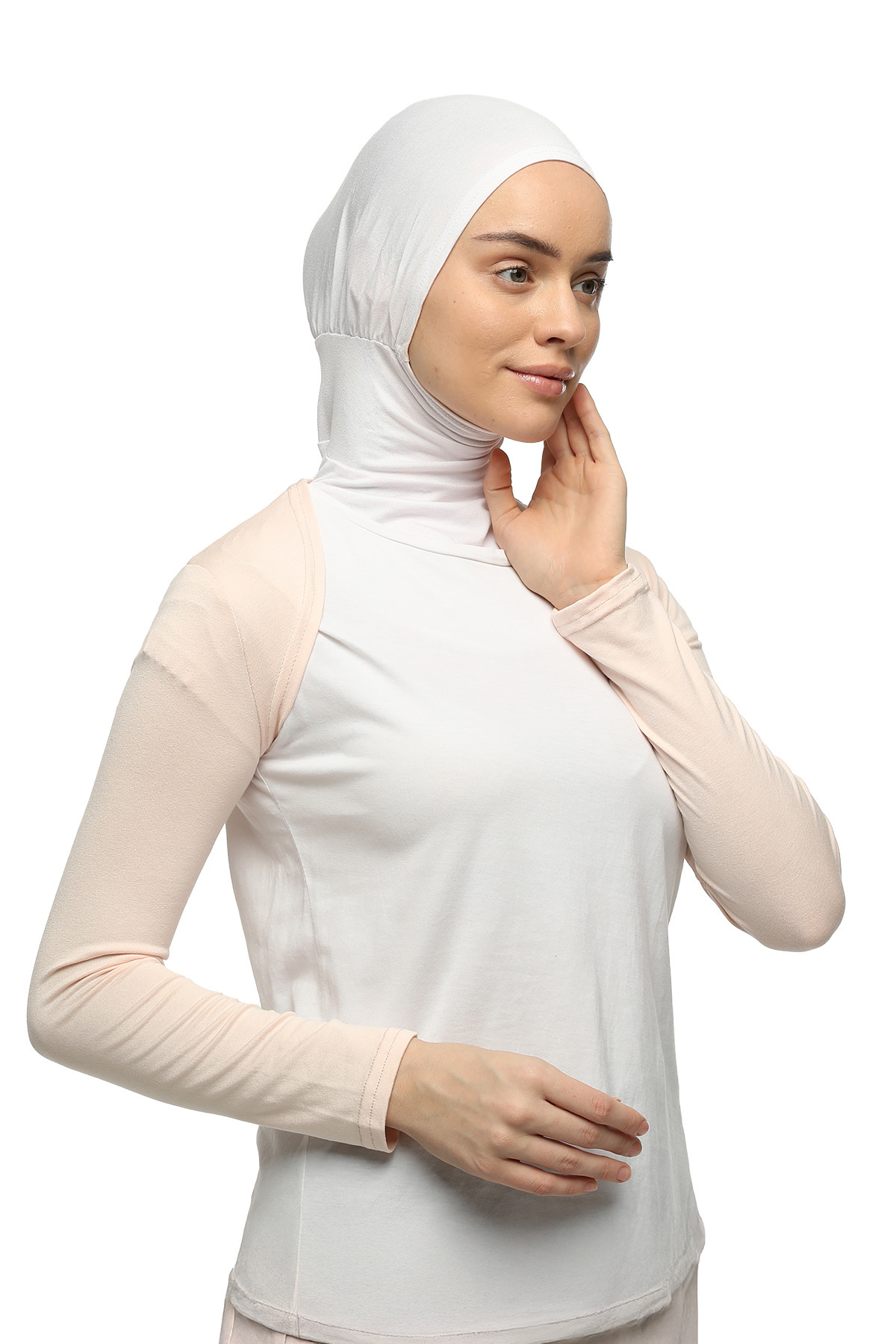 Long Sleeve Hijab Bolero - Powder