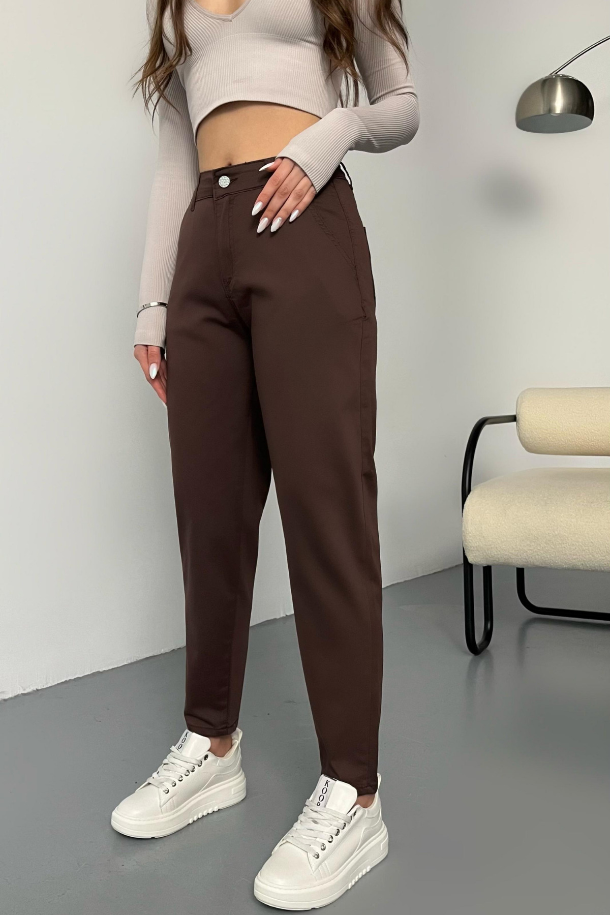 Women's High Waist Lycra/Stretch Mom Pants