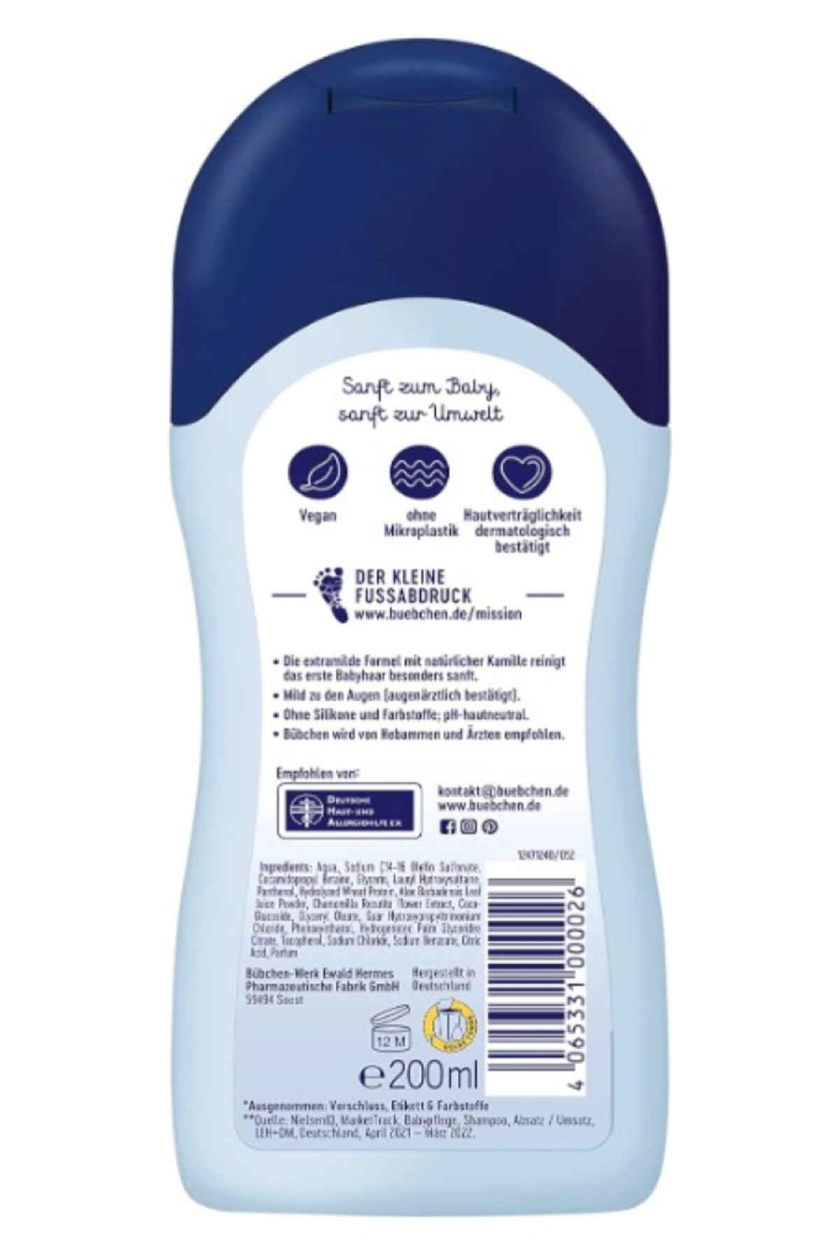 Bübchen Bebek Şampuanı Klasik 200 ml fotoğrafı 2 (önizleme)