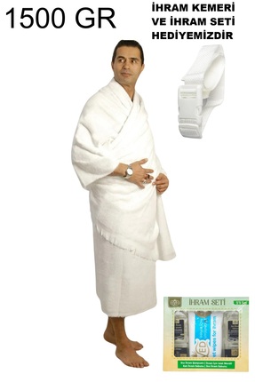 luxurianthome Lüks Hac İhramı 1500 gr İhram Kemeri ve İhram Seti Hediye