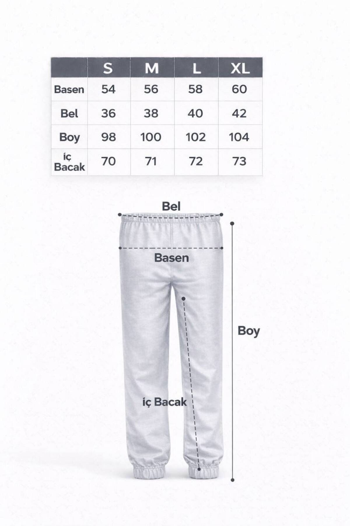 aziso  Siyah Erkek Eşofman Altı 3 Iplik Şardonlu Kumaş - Görsel 9