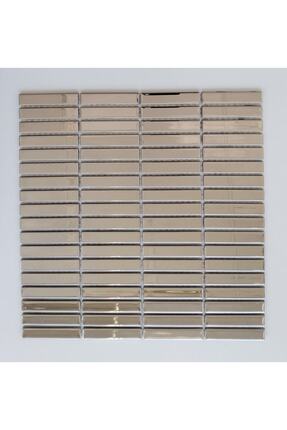 MozaiKristaL Mutfak Tezgah Arası Ve Iç Dekorasyon Için 15x73x4mm Gümüş Krom K...