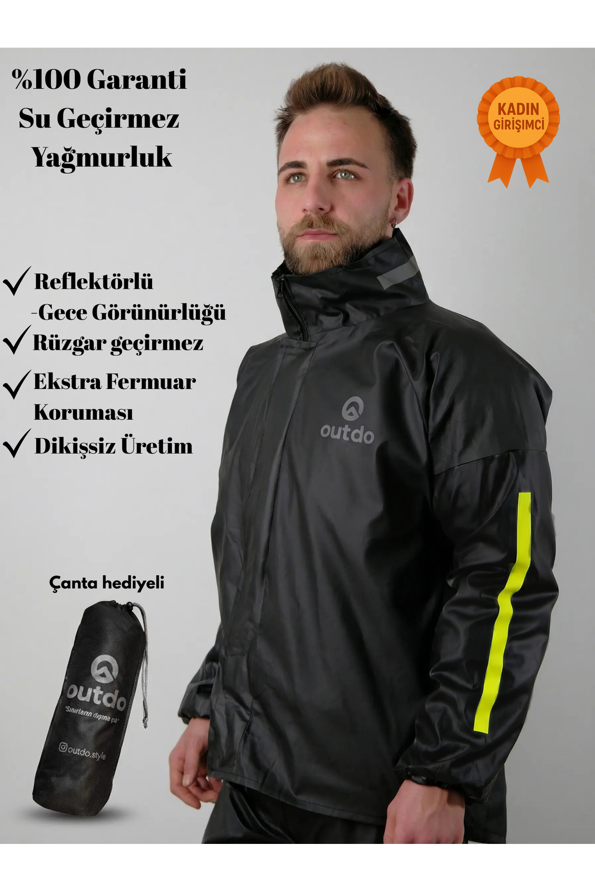 OUTDO  Kurye Yağmurluğu %100 garantili su geçirmez Alt Üst Ekonomik Takım