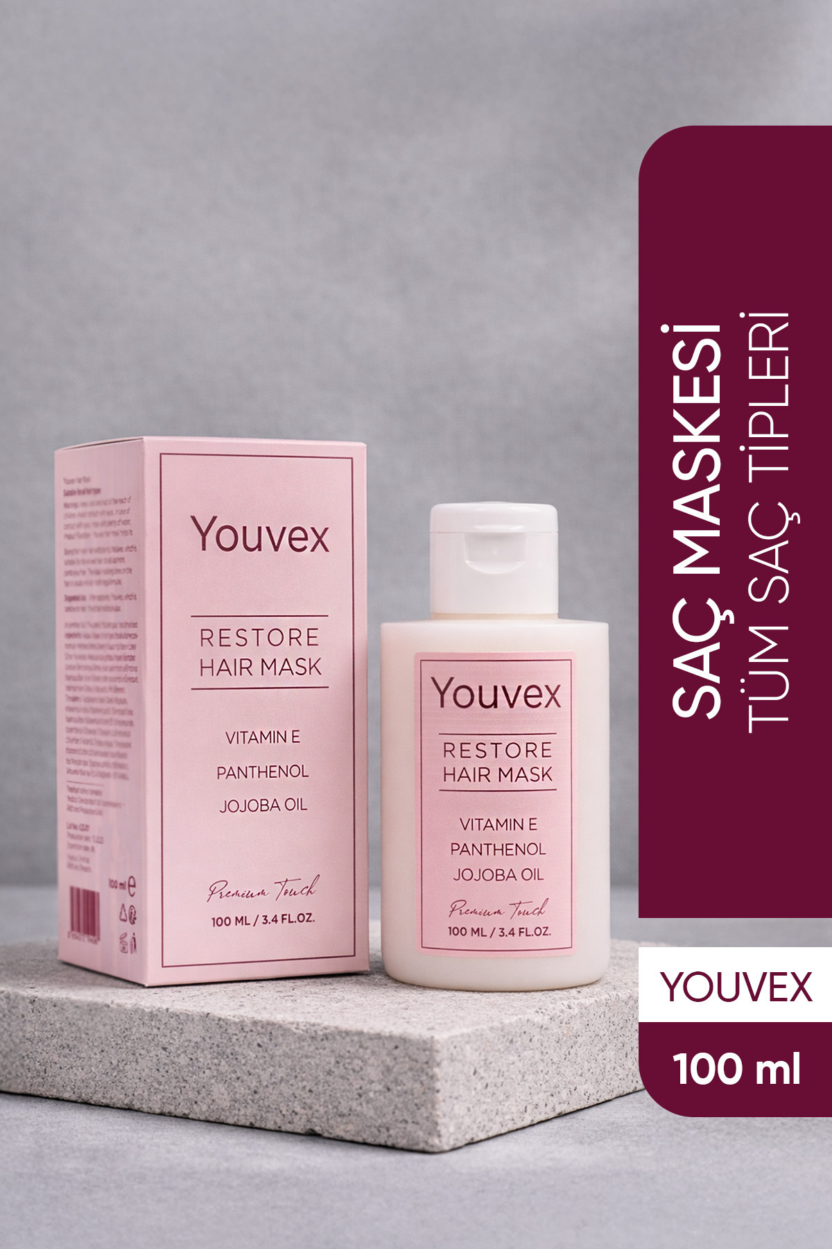 The Youvex Premium Touch Kuru Ve Yıpranmış Saçlar Için Yoğun Bakım Saç Maskesi 100ml - Fiyatı, Yorumları