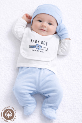 Miniel Unisex Bebek Baby Loading Baskılı Organik Pamuklu 5'Li Yenidoğan Bebek...