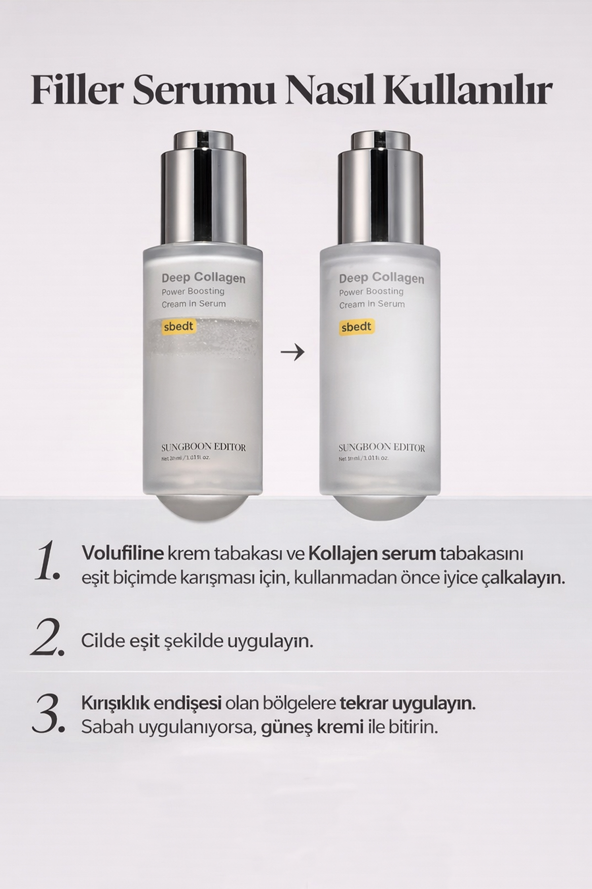 Deep Collagen Power Boosting Cream-Serum/Kolajen İçeren Dolgun ve Glass Skin Etkisi — SEPowerBoostingCreamSerum — تصویر 6 از 9