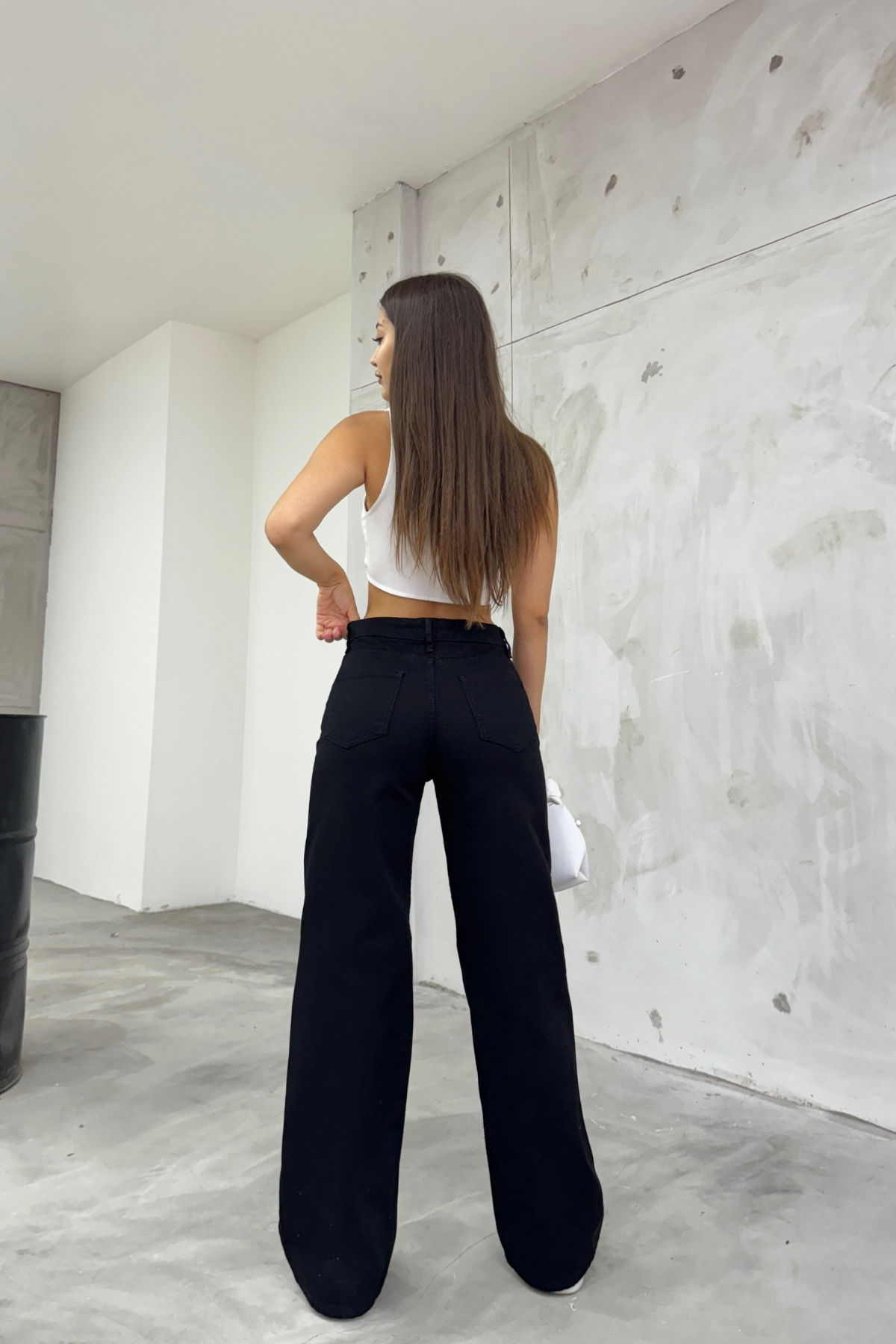 BİKELİFE  Kadın Siyah Yüksek Bel Palazzo Jean - Görsel 5