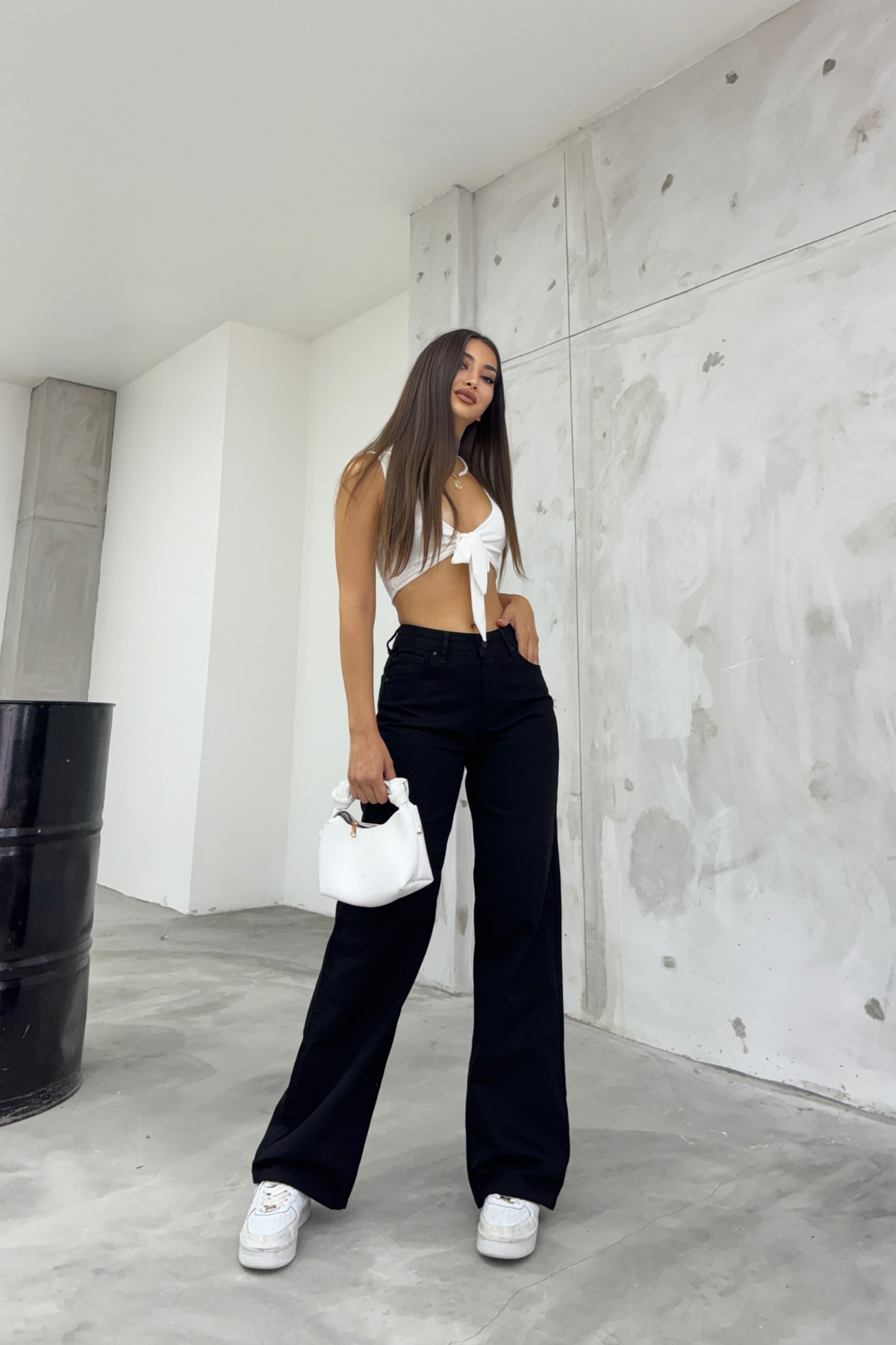 BİKELİFE  Kadın Siyah Yüksek Bel Palazzo Jean - Görsel 8