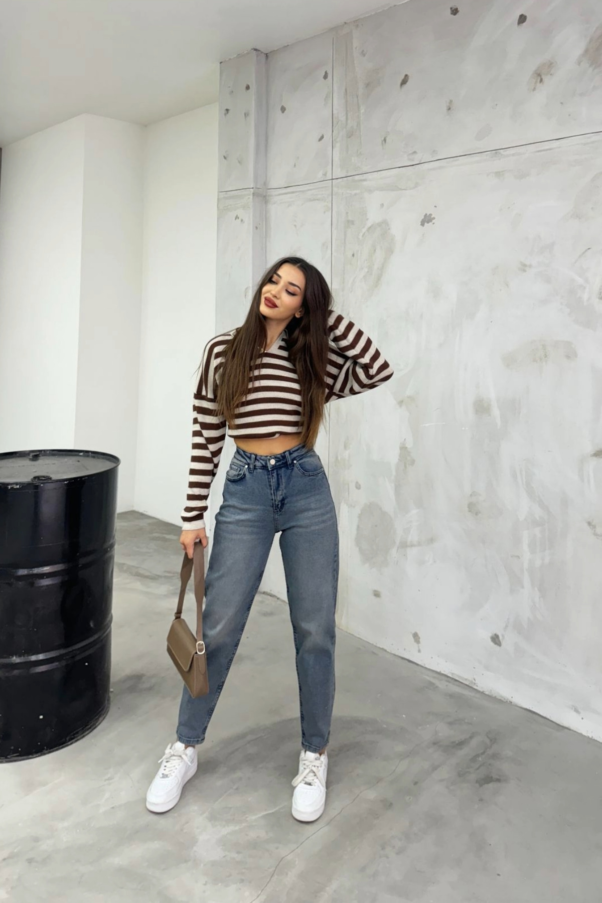 BİKELİFE  Kadın Esnek/LikralıYüksek Bel Mom Jeans - Görsel 5