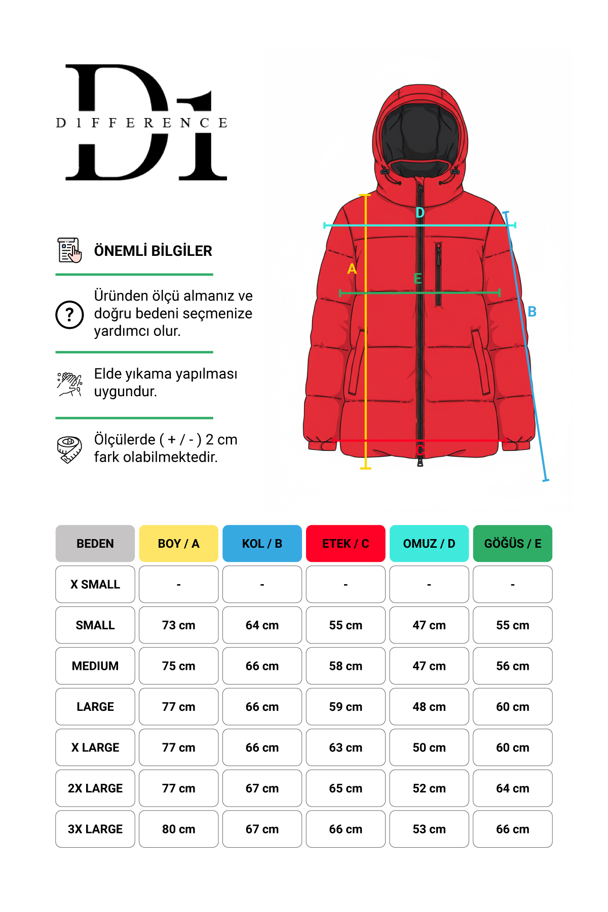 D1fference  Erkek Kışlık Şişme Mont Sıcak Tutan Dolgu Kalın Astarlı Su İtici Rüzgar Geçirmez Kapüşonlu Spor Mont - Görsel 6