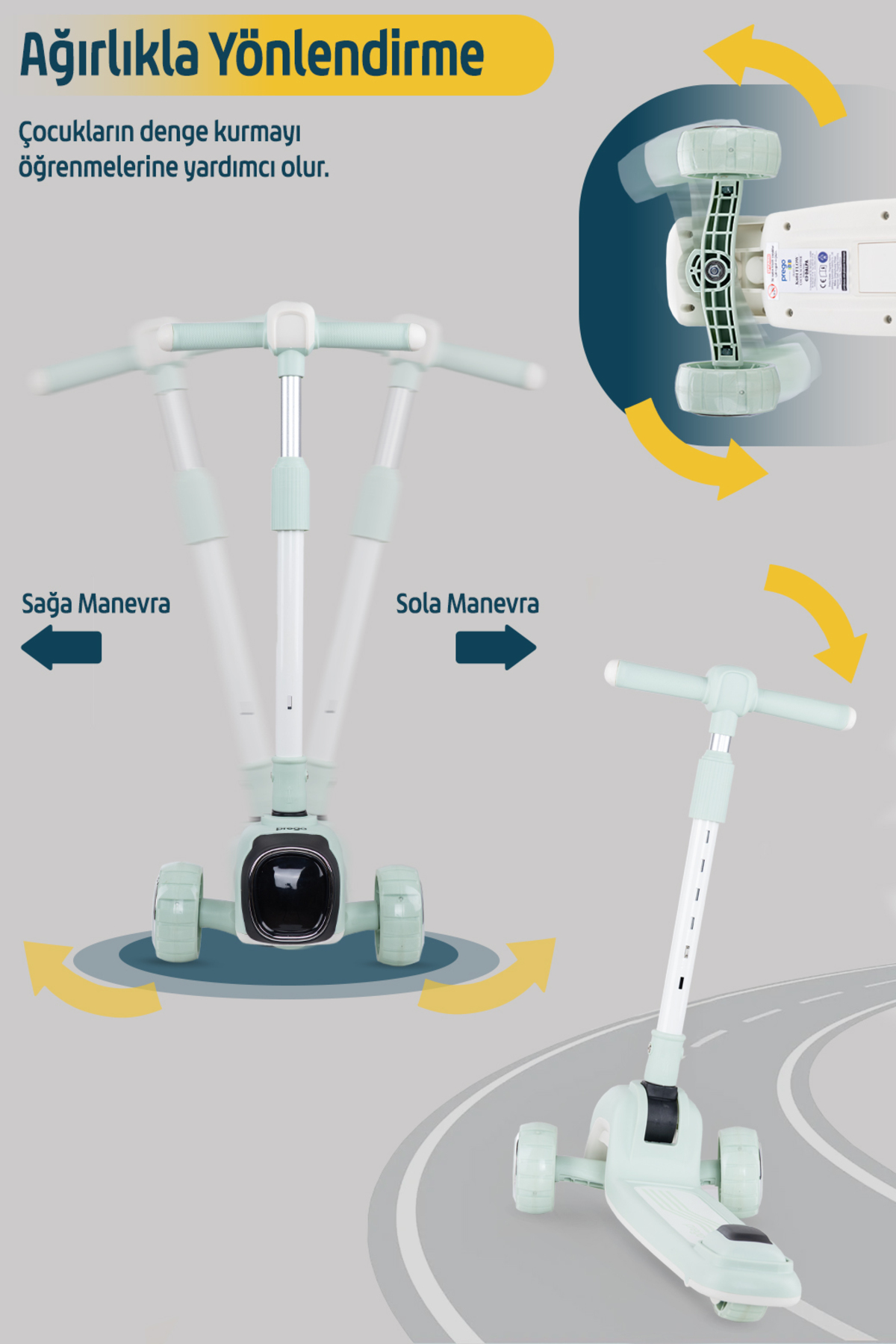 Prego Flow Müzikli Işıklı Oturaklı Çocuk Scooter Katlanabilir - Yükseklik Ayarlı fotoğrafı 2 (önizleme)