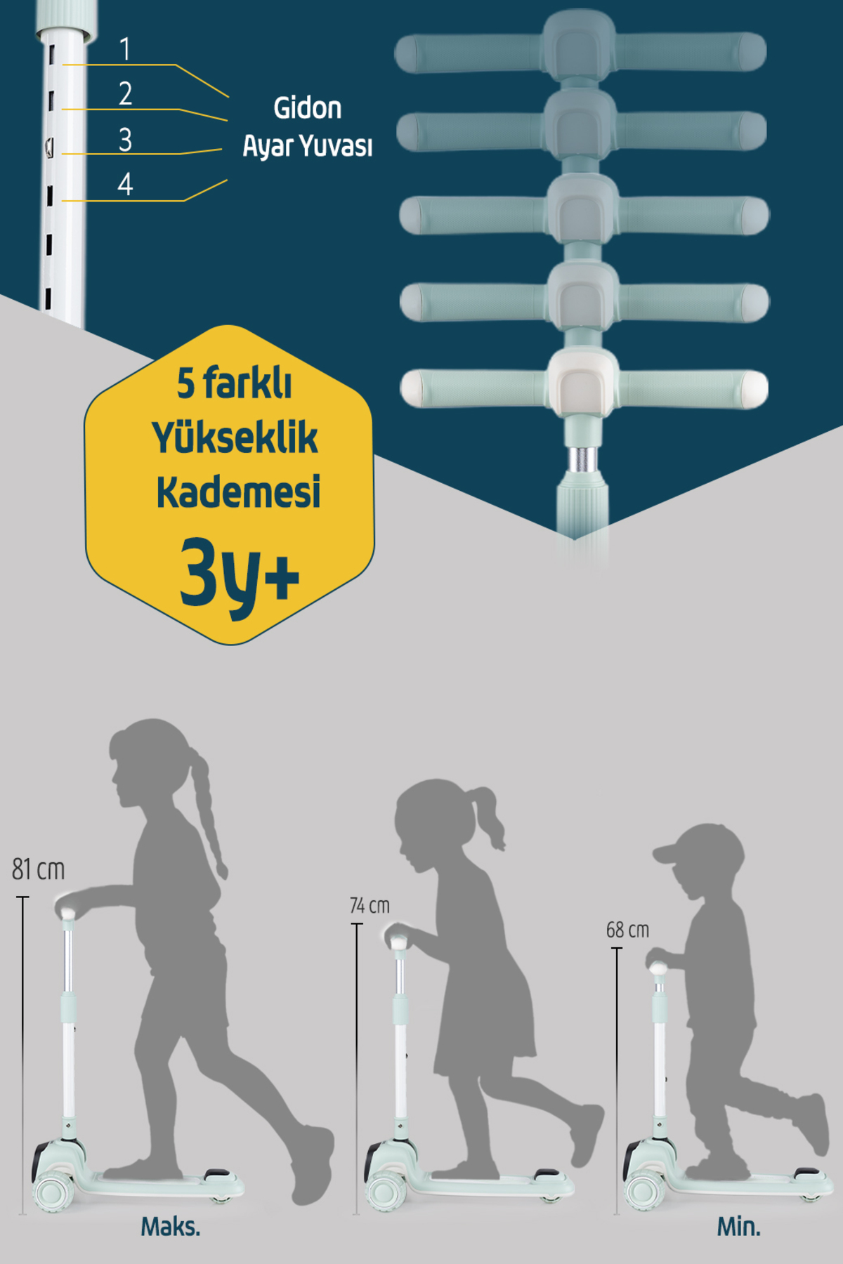 Prego Flow Müzikli Işıklı Oturaklı Çocuk Scooter Katlanabilir - Yükseklik Ayarlı fotoğrafı 3 (önizleme)