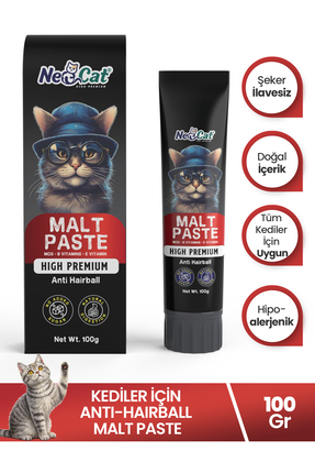 NEOCAT Tüy yumağı önleyici, sindirim destekleyici, high premium malt pasta, m...
