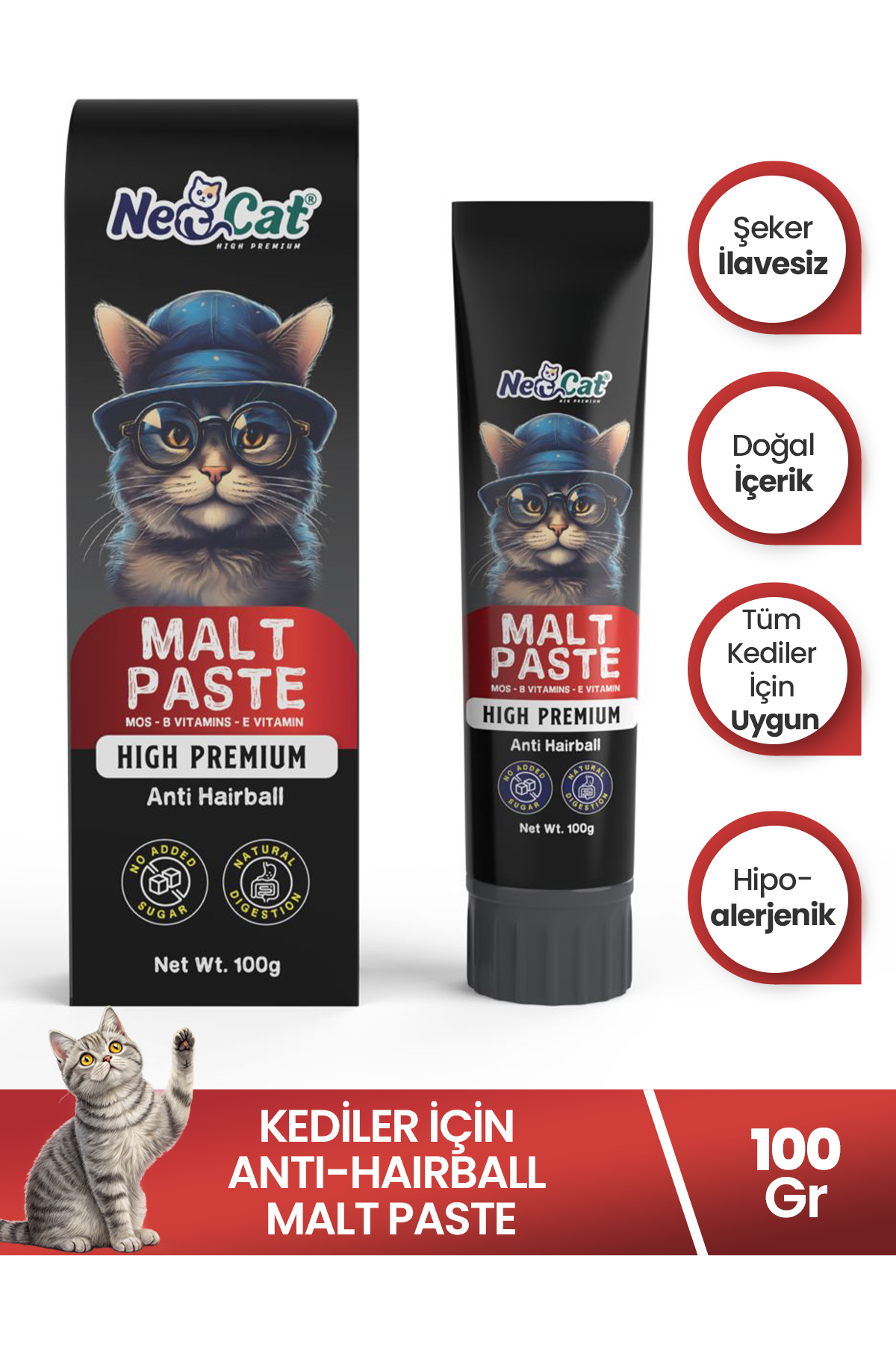 NEOCAT Tüy yumağı önleyici, sindirim destekleyici, high premium malt pasta, macun 100 gr - Fiyatı, Yorumları