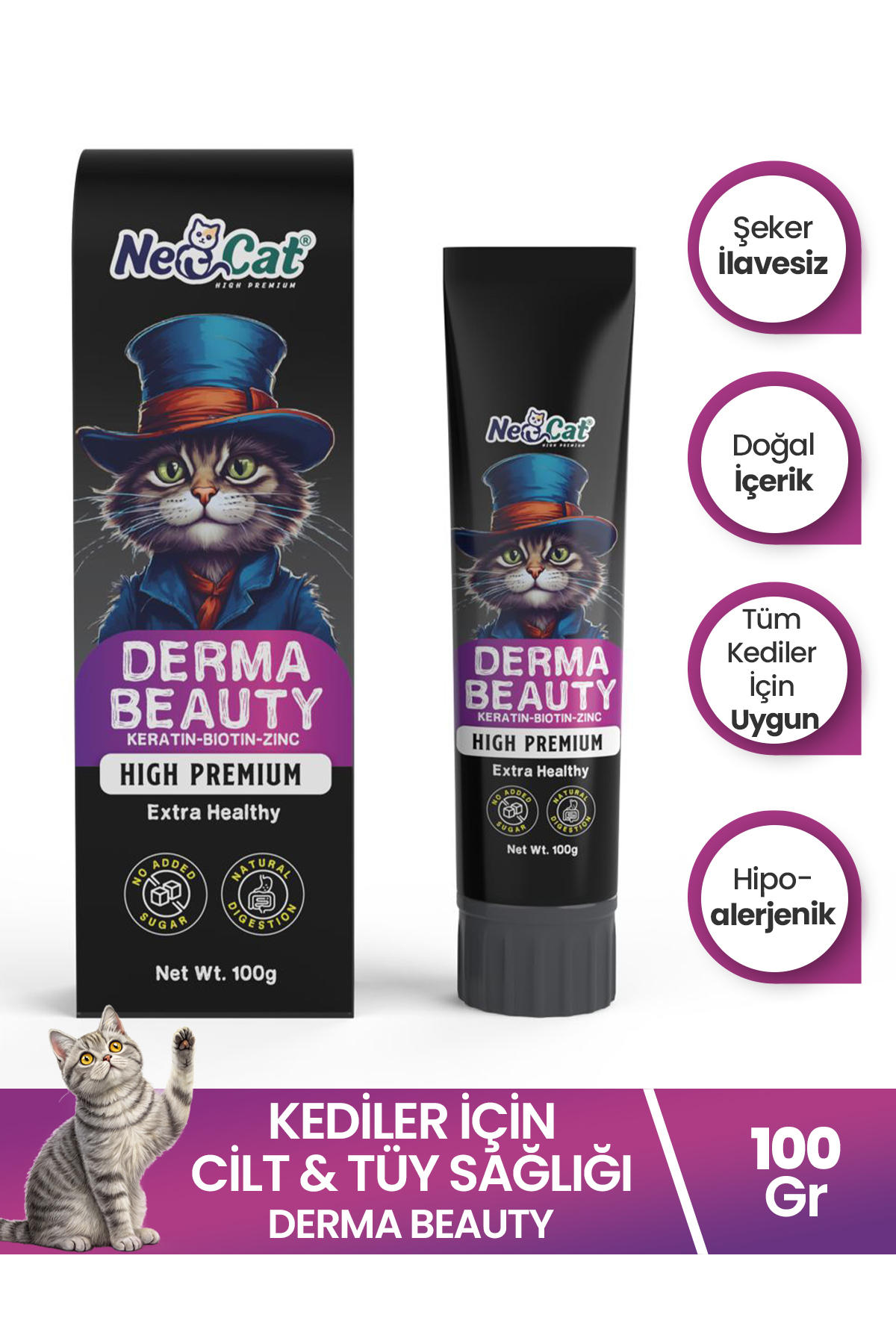 NEOCAT Tüy dökümü önleyici, deri ve tüy sağlığı destekleyici, high premium derma malt macun 100 gr - Fiyatı, Yorumları