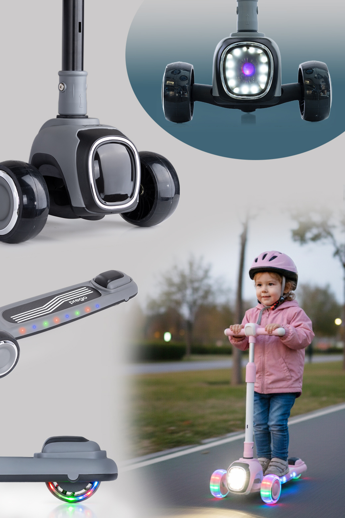 Prego Flow Müzikli Işıklı Oturaklı Çocuk Scooter Katlanabilir - Yükseklik Ayarlı fotoğrafı 5 (önizleme)