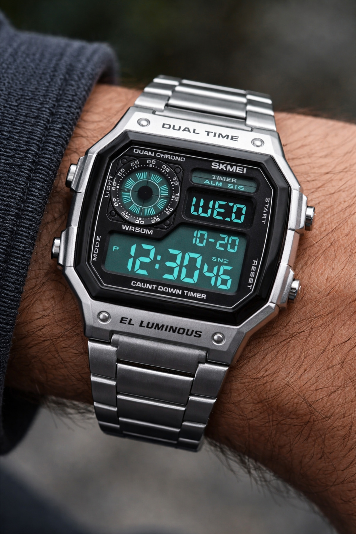 Skmei  Şık Tasarım Hafif Erkek Kol Saati Su Geçirmez Metal Kordon Gümüş Renk 1335