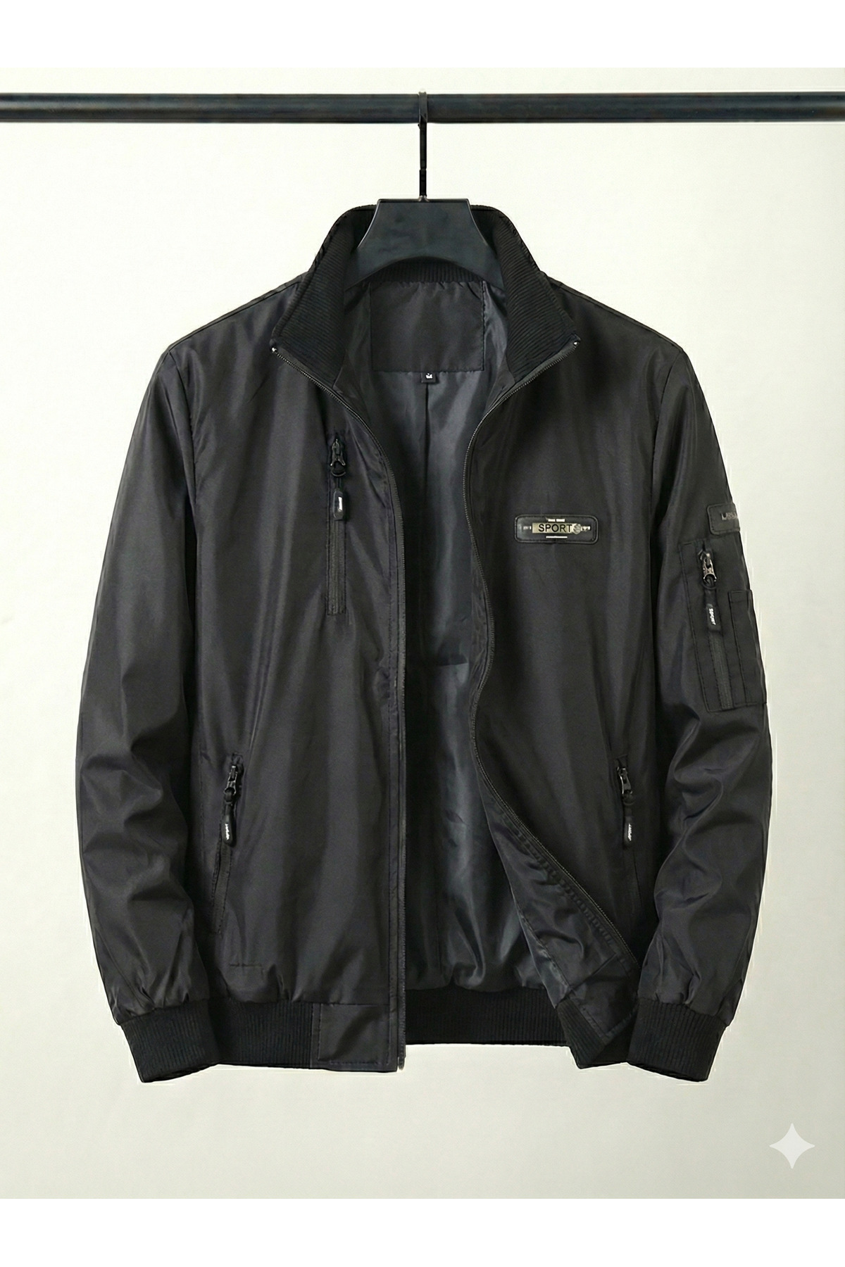 Mercostore  Erkek Mevsimlik Astarlı Cep Detaylı Yağmurluk/Rüzgarlık