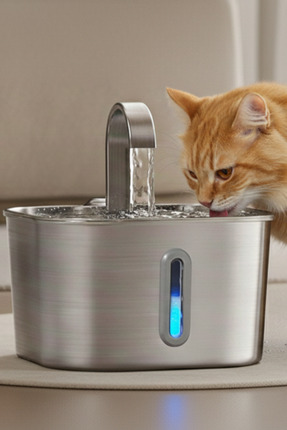 Aryuper 2.2 L Su Seviyesi Göstergeli Paslanmaz Çelik Kedi Köpek Için Su Pınar...