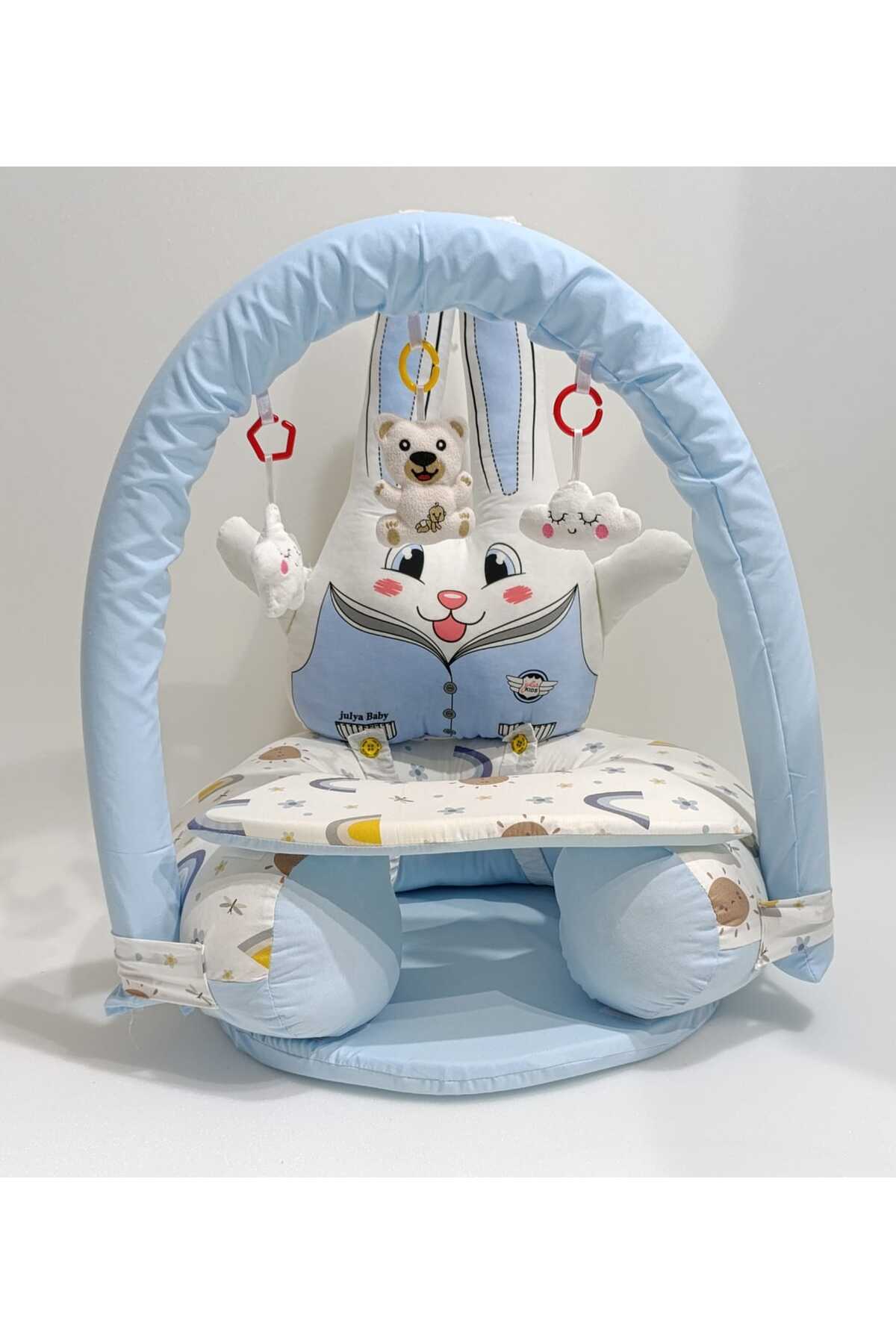 Baby Support Seating Cushion with Toy Back Support Sitting Learning Seat