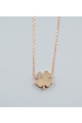 Swarovski Taşlı Yonca Desen 925 Ayar Gümüş Kadın Kolye (İthal Ürün)