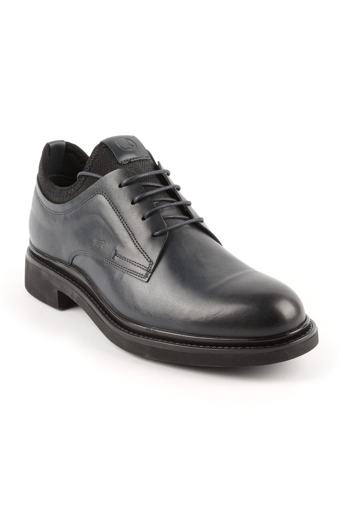 3456 Men's Leather Boots Navy Blue