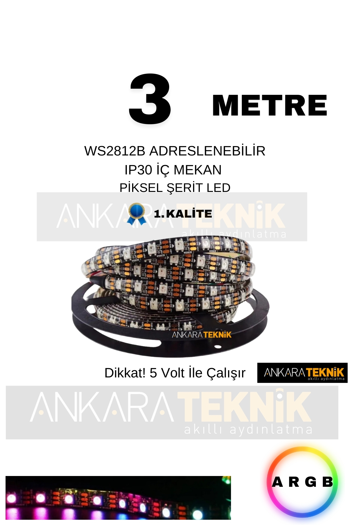 ankarateknik Ws2812b Ip30 Adreslenebilir Magic Led 5 Volt ( 60
