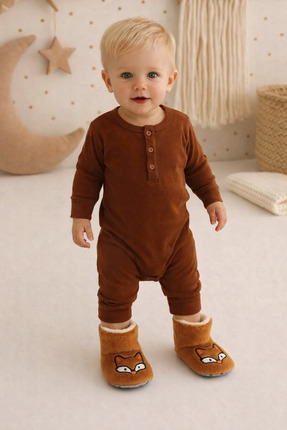 Pico Baby Bebek & Çocuk Kaydırmaz Tabanlı Ev Botu / Panduf / Kışlık Peluş Bot...