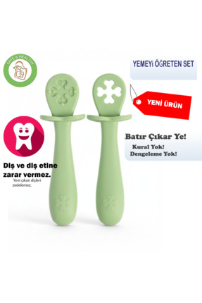 Gneisto Silikon Mama Kaşığı Yemek Alıştırma Seti Ek Gıdaya Geçiş Silikon Uçlu...