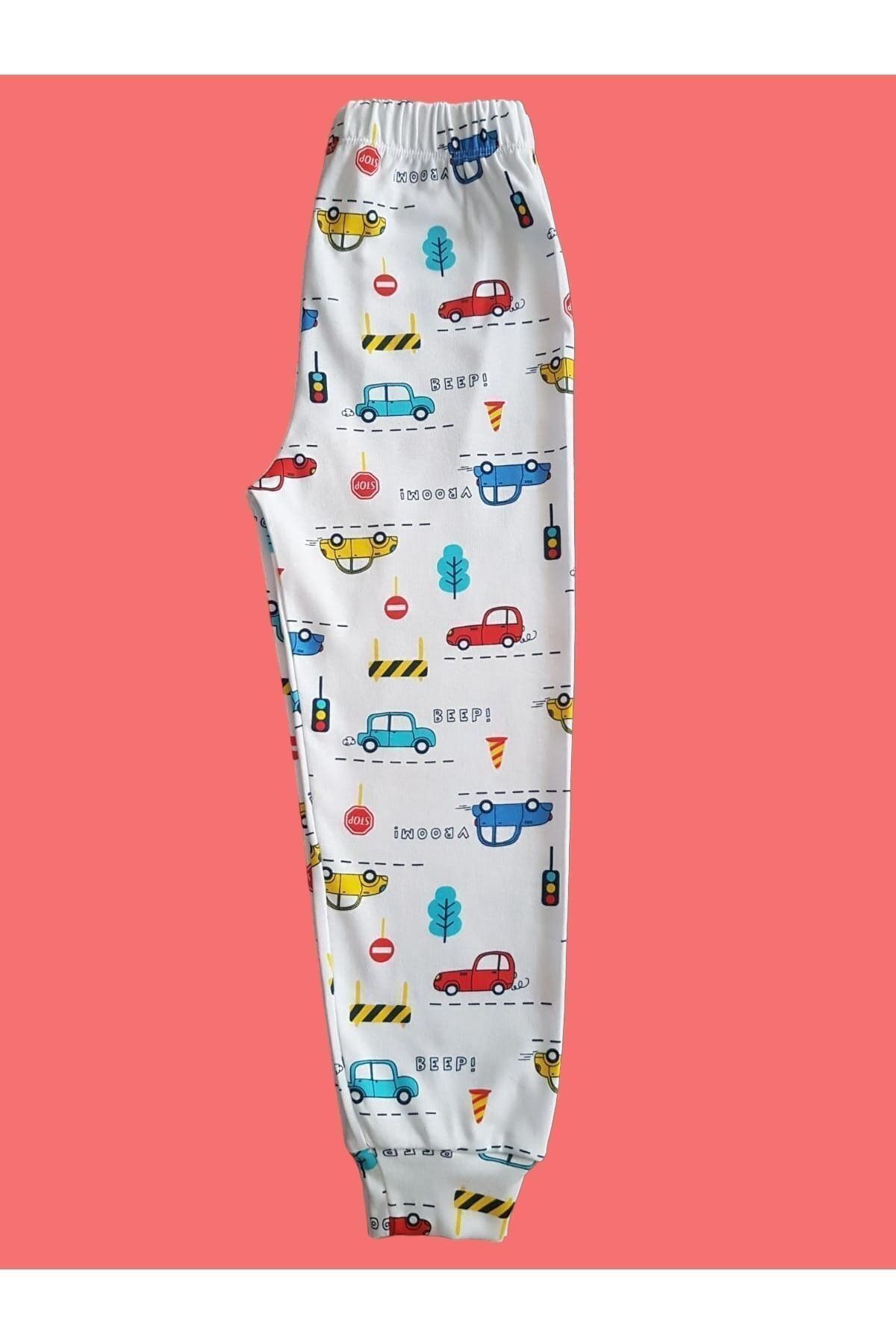 Çamaşır Bahçesi Uzun Kollu Desenli Çocuk Pijama Takım #baskılıçocukpijamatakım #çamaşırbahçesi #arabadesenli fotoğrafı 5 (önizleme)