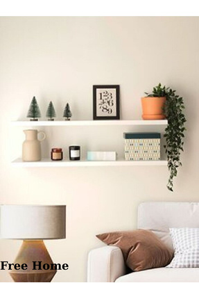 Elit ahşap 2 adet 70x15 gizli monte ucan raf