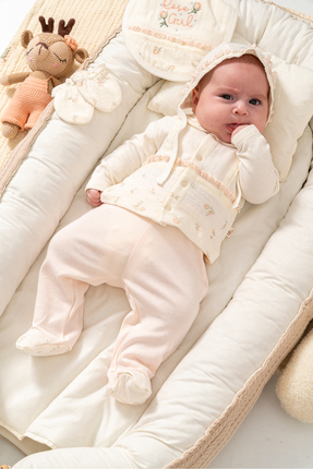 Bubbles ROSE GİRL %100 ORGANİK PAMUK KIZ BEBEK 5'Lİ HASTANE ÇIKIŞ SETİ