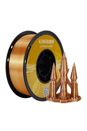 KINGROON Üç Renkli Silk PLA Filament - Altın-Gümüş-Bakır Canlı Parlak Renk Ge...
