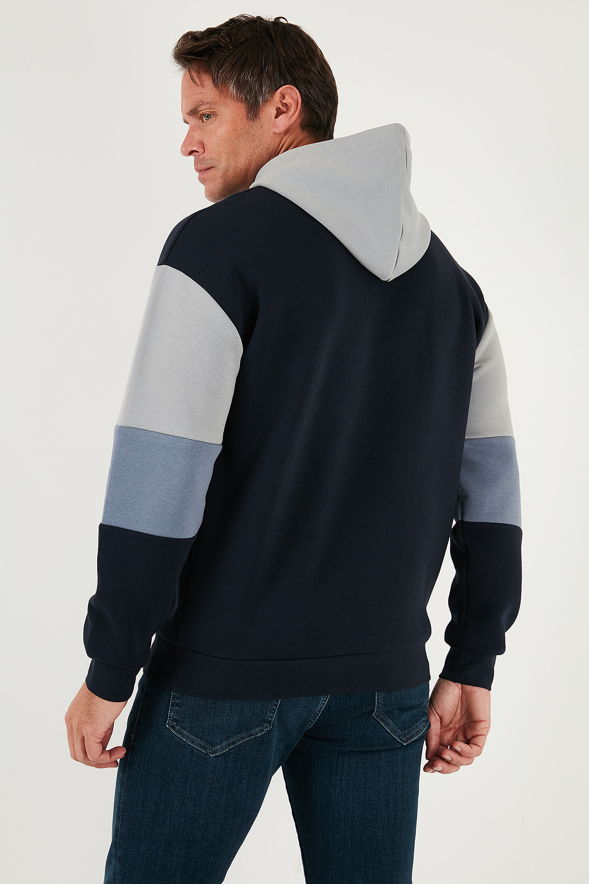 Buratti  Pamuklu Relaxed Fit Kapüşonlu İçi Tüylü Yumuşak Şardonlu Sweat Erkek SWEAT 5905299 - Görsel 7